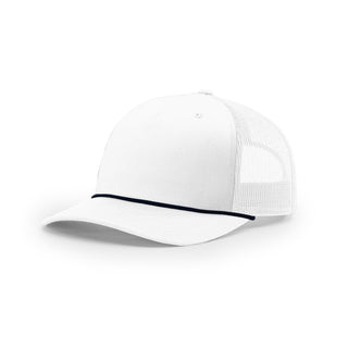 Richardson Five Panel Trucker With Rope (White/Navy)