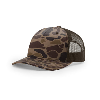 Richardson Printed Five Panel Trucker (Bark Duck Camo/Brown)