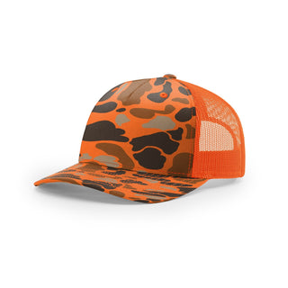 Richardson Printed Five Panel Trucker (Blaze Duck Camo/Blaze)