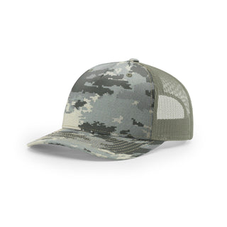 Richardson Printed Five Panel Trucker (Digital Camo/Light Green)