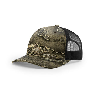 Richardson Printed Five Panel Trucker (Realtree Excape/Black)