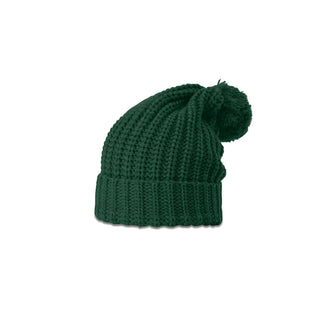 Richardson Chunk Cable Beanie With Cuff & Pom (Formosa Green)