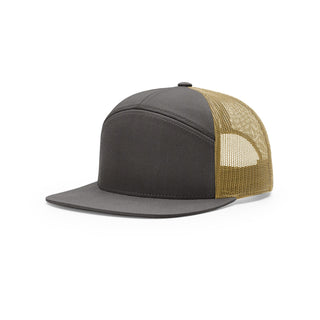 Richardson 7 Panel Trucker (Charcoal/Old Gold)