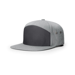 Richardson 7 Panel Twill Strapback (Charcoal/Heather Grey)