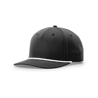 Richardson 5 Panel Classic Rope Cap (Black/White)