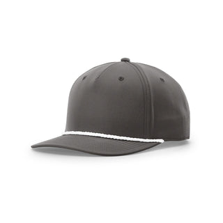 Richardson 5 Panel Classic Rope Cap (Dark Grey/White)