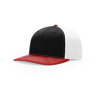 Richardson Solid Twill Trucker (Black/White/Red)