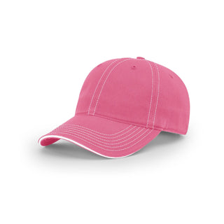 Richardson Washed Chino Sandwich Visor (Hot Pink/White)