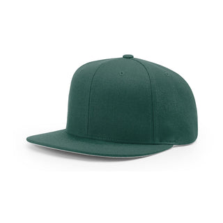 Richardson Acrylic-Wool Blend Flatbill Snapback (Dark Green)