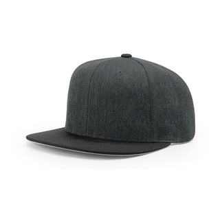 Richardson Acrylic-Wool Blend Flatbill Snapback (Heather Charcoal/Black)