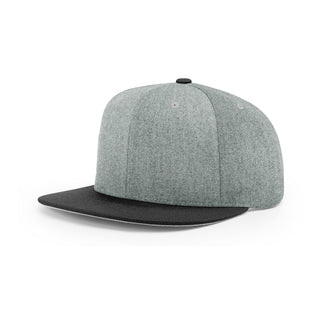 Richardson Acrylic-Wool Blend Flatbill Snapback (Heather Grey/Black)