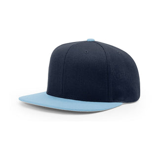 Richardson Acrylic-Wool Blend Flatbill Snapback (Navy/Columbia Blue)