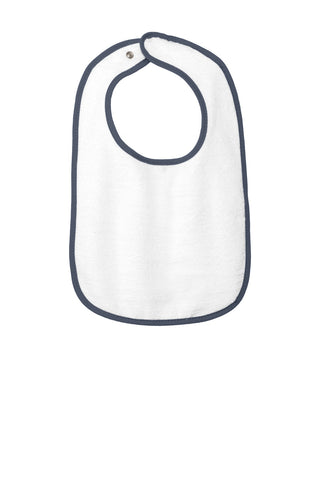 Rabbit Skins Infant Contrast Trim Terry Bib (Navy)