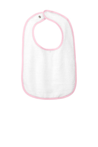 Rabbit Skins Infant Contrast Trim Terry Bib (Pink)