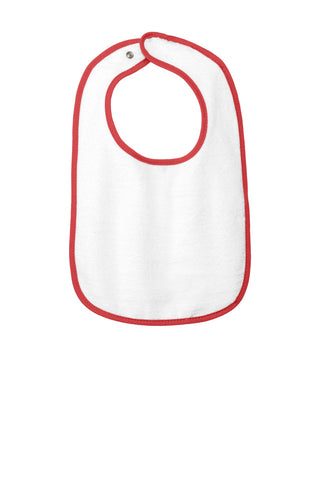 Rabbit Skins Infant Contrast Trim Terry Bib (Red)