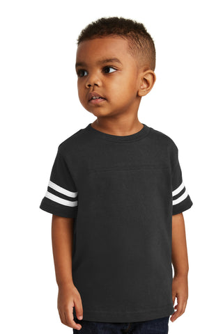 Rabbit Skins Toddler Football Fine Jersey Tee (Black/ White)