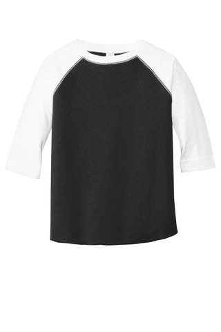 Rabbit Skins Toddler Baseball Fine Jersey Tee (Black/ White)