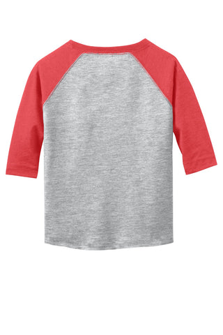 Rabbit Skins Toddler Baseball Fine Jersey Tee (Vintage Heather/ Vintage Red)