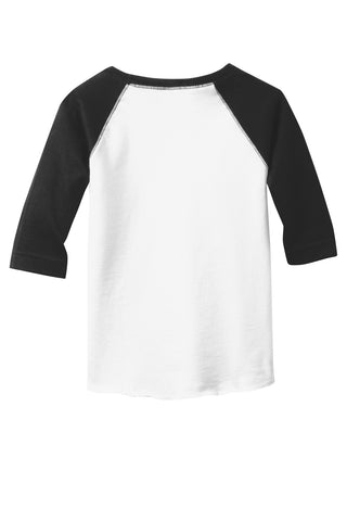 Rabbit Skins Toddler Baseball Fine Jersey Tee (White/ Black)