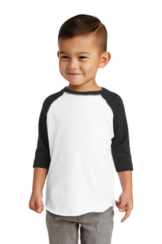 Rabbit Skins Toddler Baseball Fine Jersey Tee (White/ Black)