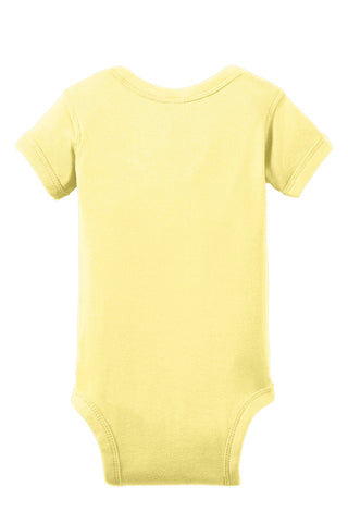 Rabbit Skins Infant Short Sleeve Baby Rib Bodysuit (Banana)