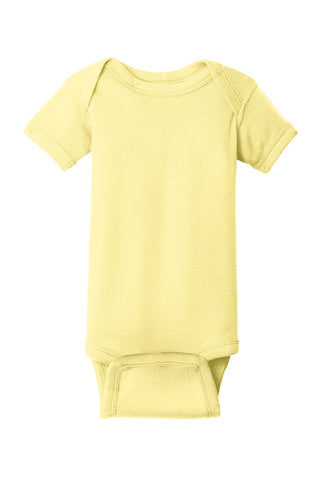 Rabbit Skins Infant Short Sleeve Baby Rib Bodysuit (Banana)