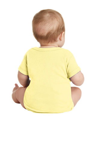 Rabbit Skins Infant Short Sleeve Baby Rib Bodysuit (Banana)