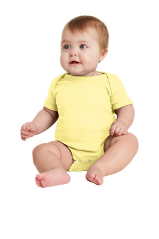 Rabbit Skins Infant Short Sleeve Baby Rib Bodysuit (Banana)