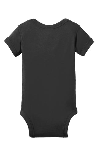 Rabbit Skins Infant Short Sleeve Baby Rib Bodysuit (Black)