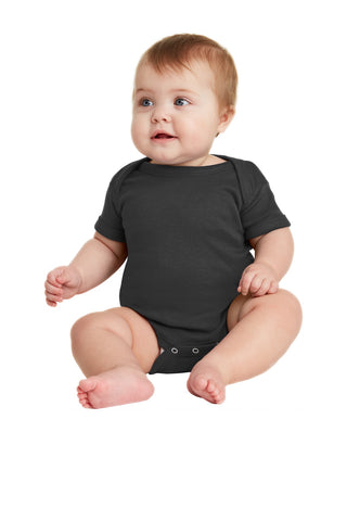 Rabbit Skins Infant Short Sleeve Baby Rib Bodysuit (Black)