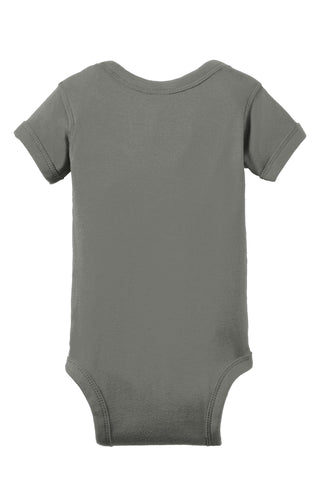 Rabbit Skins Infant Short Sleeve Baby Rib Bodysuit (Charcoal)