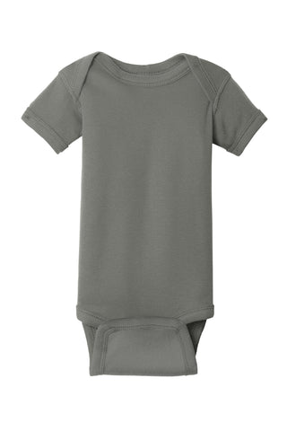 Rabbit Skins Infant Short Sleeve Baby Rib Bodysuit (Charcoal)