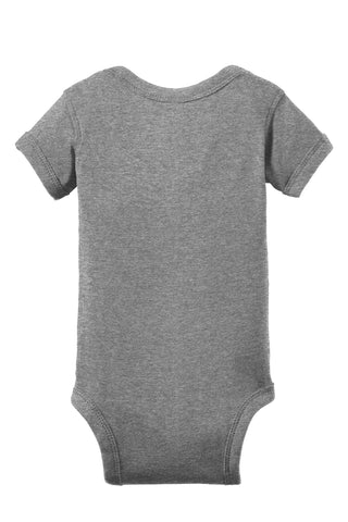 Rabbit Skins Infant Short Sleeve Baby Rib Bodysuit (Granite Heather)