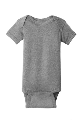 Rabbit Skins Infant Short Sleeve Baby Rib Bodysuit (Granite Heather)