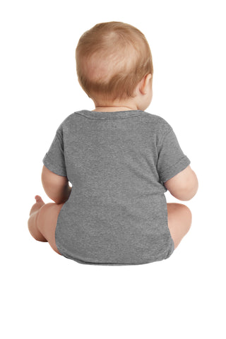 Rabbit Skins Infant Short Sleeve Baby Rib Bodysuit (Granite Heather)