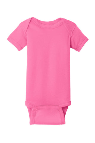 Rabbit Skins Infant Short Sleeve Baby Rib Bodysuit (Hot Pink)