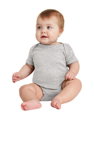 Rabbit Skins Infant Short Sleeve Baby Rib Bodysuit (Heather)