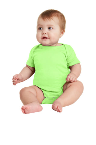 Rabbit Skins Infant Short Sleeve Baby Rib Bodysuit (Key Lime)