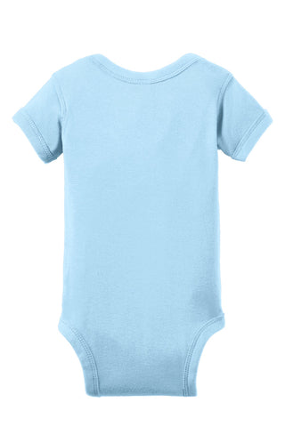 Rabbit Skins Infant Short Sleeve Baby Rib Bodysuit (Light Blue)