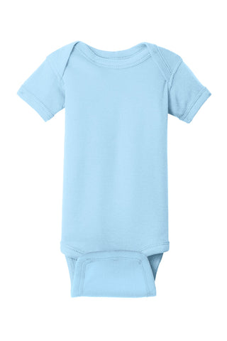 Rabbit Skins Infant Short Sleeve Baby Rib Bodysuit (Light Blue)