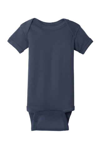 Rabbit Skins Infant Short Sleeve Baby Rib Bodysuit (Navy)