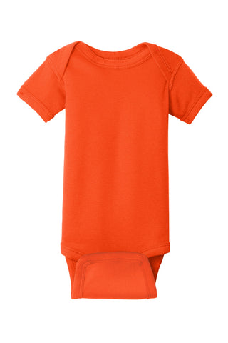 Rabbit Skins Infant Short Sleeve Baby Rib Bodysuit (Orange)