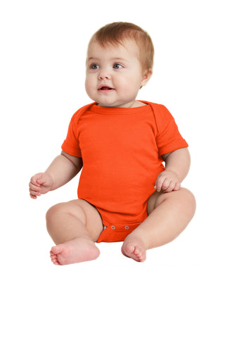 Rabbit Skins Infant Short Sleeve Baby Rib Bodysuit (Orange)