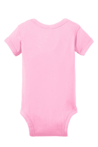 Rabbit Skins Infant Short Sleeve Baby Rib Bodysuit (Pink)