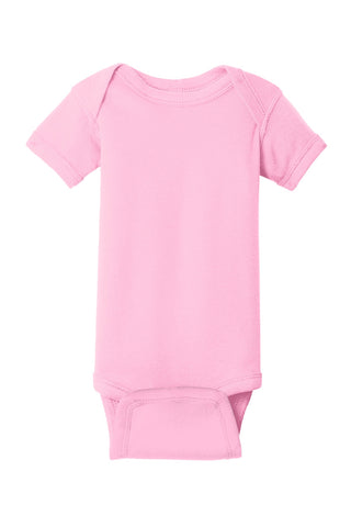 Rabbit Skins Infant Short Sleeve Baby Rib Bodysuit (Pink)