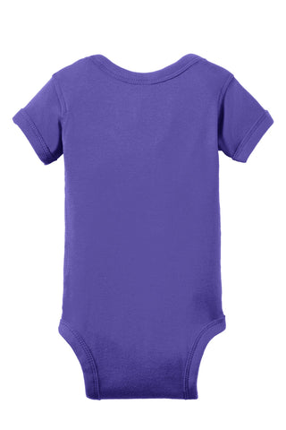 Rabbit Skins Infant Short Sleeve Baby Rib Bodysuit (Purple)