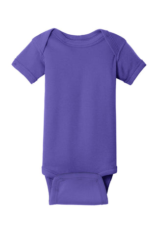 Rabbit Skins Infant Short Sleeve Baby Rib Bodysuit (Purple)