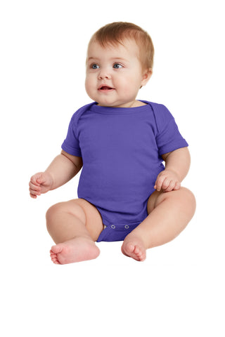 Rabbit Skins Infant Short Sleeve Baby Rib Bodysuit (Purple)