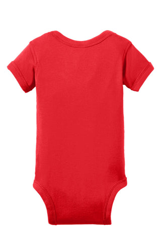 Rabbit Skins Infant Short Sleeve Baby Rib Bodysuit (Red)