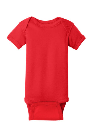 Rabbit Skins Infant Short Sleeve Baby Rib Bodysuit (Red)